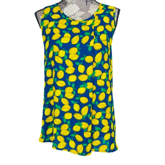 The Limited Tops - The Limited Lemon M Blouse Tank Top Tulip Ruffle